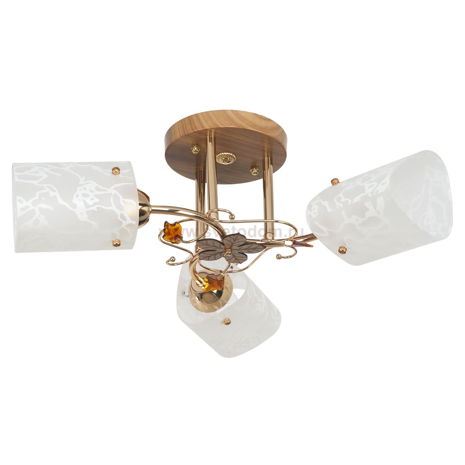 Светильник ЭкономСвет 2208LM/3FGD+BR WT