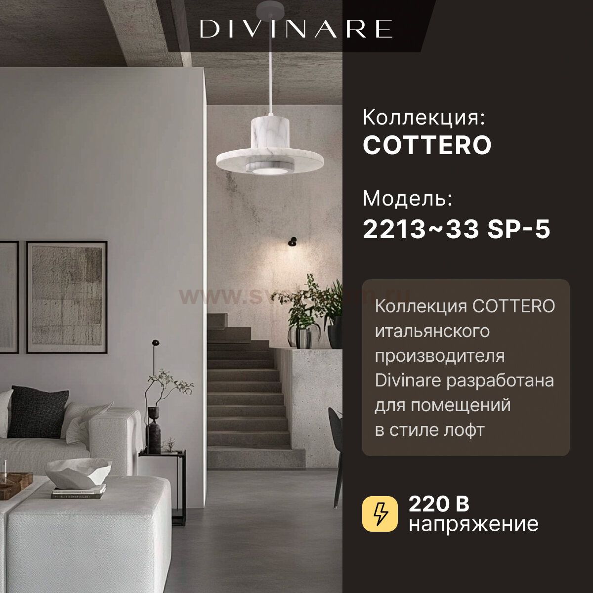 Подвесной светильник Divinare COTTERO 2213/33 SP-5
