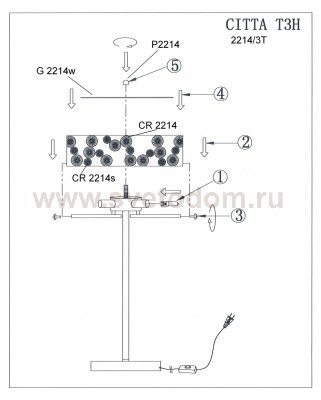 Настольная лампа Odeon light 2214/3t RATTA