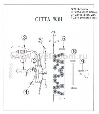 Светильник настенный бра Odeon light 2214/3w RATTA