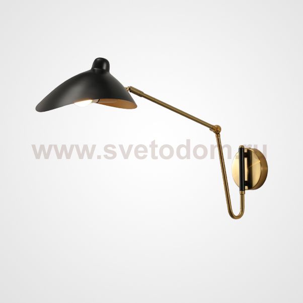 Настенный светильник HILDBORG L65 Brass Black Matt ImperiumLoft 224062-23
