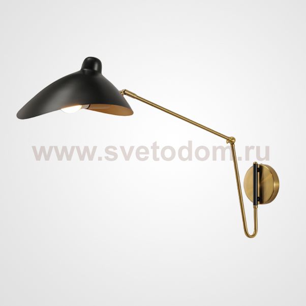 Настенный светильник HILDBORG L83 Brass Black Matt ImperiumLoft 224065-23