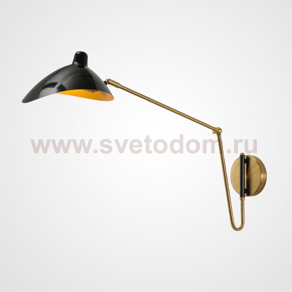 Настенный светильник HILDBORG L83 Brass Black Glossy ImperiumLoft 224066-23
