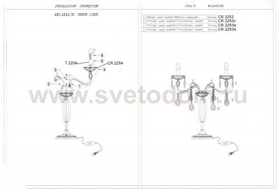 Настольная лампа Odeon light 2254/3T SWELL