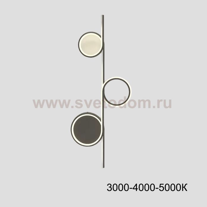 Настенный светильник DONATA С H60 Black Трехцветный свет ImperiumLoft 226343-23