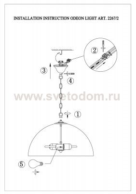 Светильник подвесной Odeon light 2267/2 TRAUBE