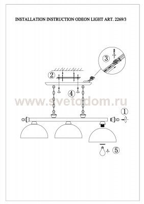 Подвесной светильник Odeon light 2269/3 RIZA