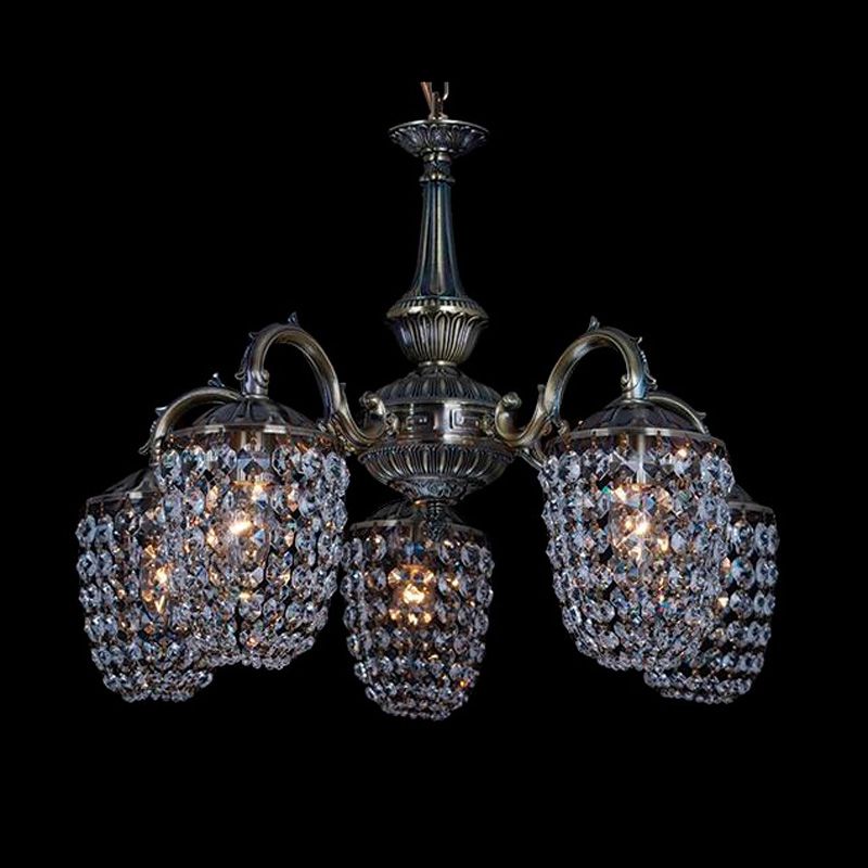 Люстра с хрусталем Eurosvet 22826/5 античная бронза