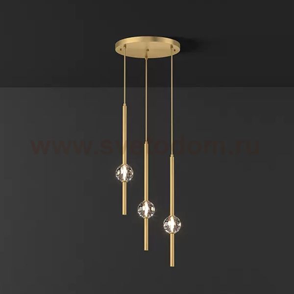 Подвесной светильник SOCRATES COMBO D30 L3 Brass ImperiumLoft 228318-23