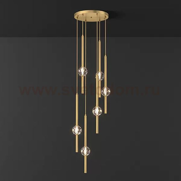 Подвесной светильник SOCRATES COMBO D30 L6 Brass ImperiumLoft 228321-23