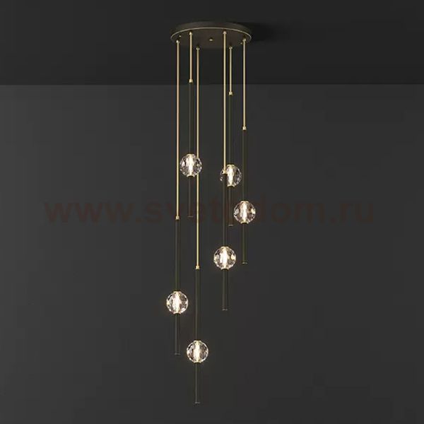 Подвесной светильник SOCRATES COMBO D30 L6 Black ImperiumLoft 228325-23