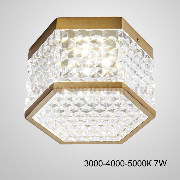 Накладной светодиодный светильник PARTY Brass Трехцветный свет 7W ImperiumLoft 228643-23