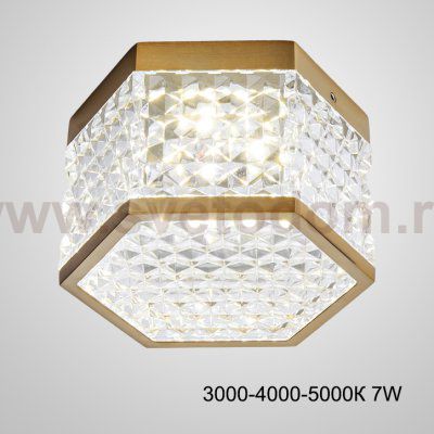 Накладной светодиодный светильник PARTY Brass Трехцветный свет 7W ImperiumLoft 228643-23