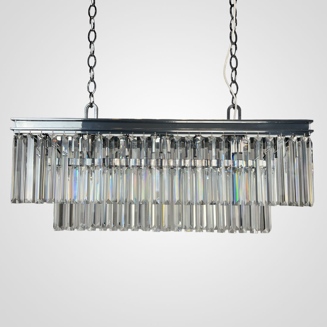 Люстра RH 1920S ODEON CLEAR GLASS FRINGE chrome ImperiumLoft 228792-22