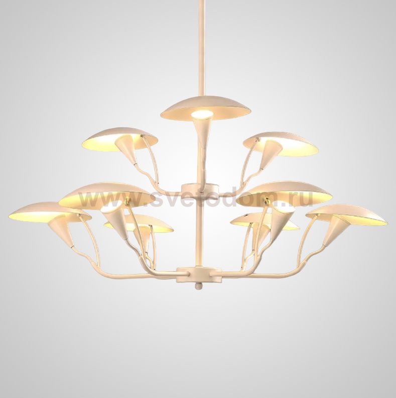 Люстра на штанге SHELT D100 White ImperiumLoft 228870-26