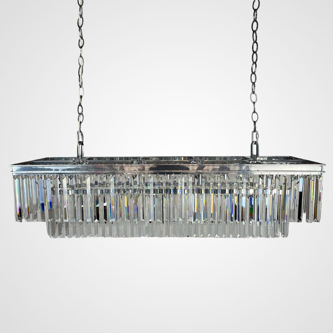 Люстра RH 1920S ODEON CLEAR GLASS FRINGE 120 chrome ImperiumLoft 229078-22