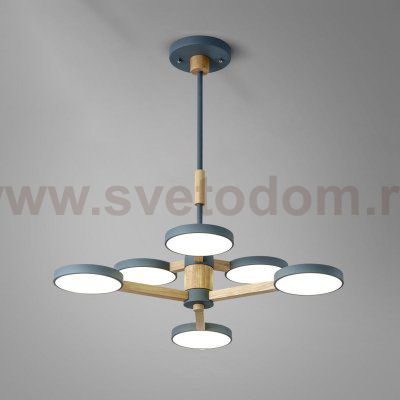 Подвесная люстра TURNA DBL L6 Gray ImperiumLoft 229087-26