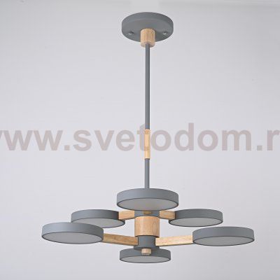 Подвесная люстра TURNA DBL L6 Gray ImperiumLoft 229087-26