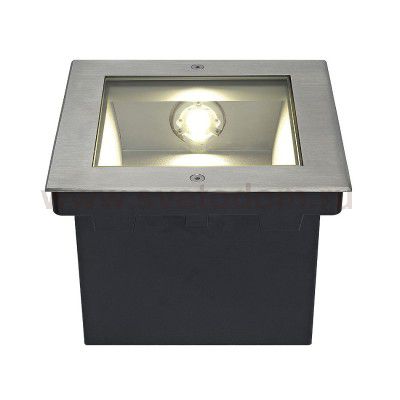 SLV 229383 DASAR LED SQUARE Bodeneinbau- leuchte, asymmetrisch, Edel- stahl 316, 34W, 3000K