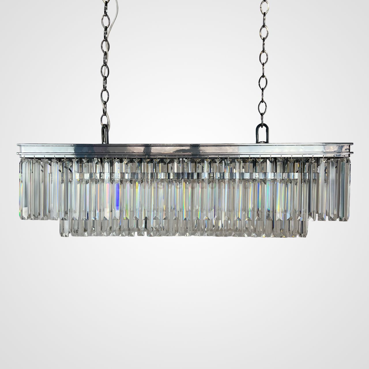 Люстра RH 1920S ODEON CLEAR GLASS FRINGE chrome 100 ImperiumLoft 229996-22