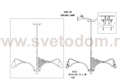 Люстра подвесная Favourite 2300-12P Fabia