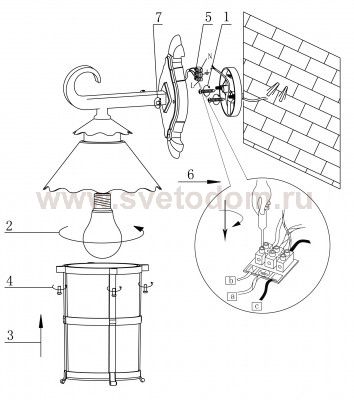 Уличный настенный светильник Odeon light 2313/1W LUMI