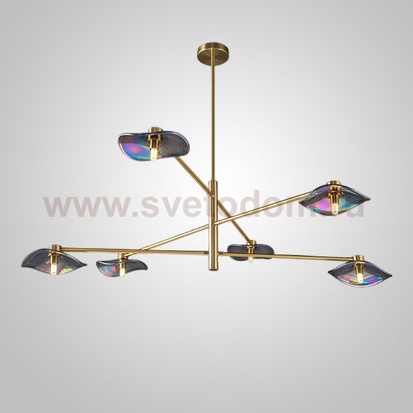 Потолочная люстра MILIAN CH L6 Brass Cognac ImperiumLoft 232042-23