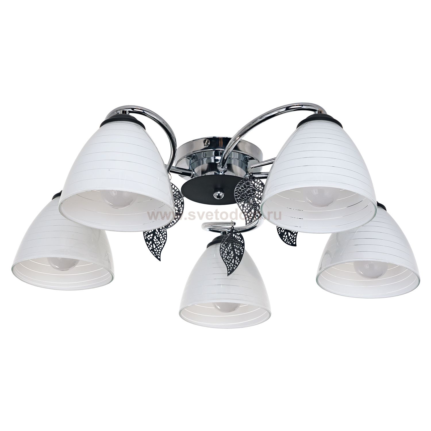 Светильник ЭкономСвет 233/5CR+BK WT