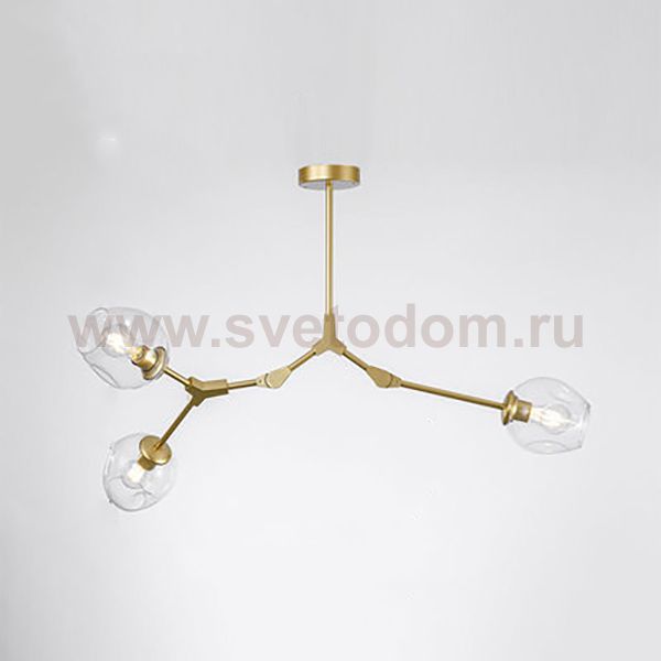 Люстра Адель Branching Bubble Chandelier L3 Brass Transparent ImperiumLoft 239862-22