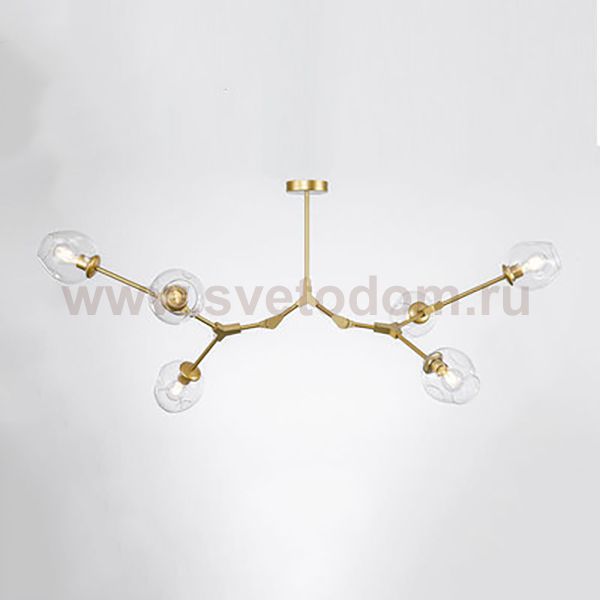 Люстра Адель Branching Bubble Chandelier L6 Brass Transparent ImperiumLoft 239864-22