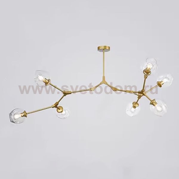 Люстра Адель Branching Bubble Chandelier L7 Brass Transparent ImperiumLoft 239865-22