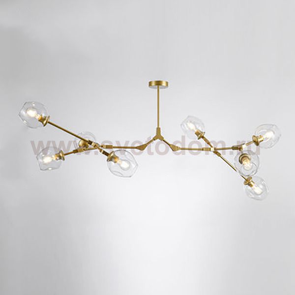 Люстра Адель Branching Bubble Chandelier L8 Brass Transparent ImperiumLoft 239867-22