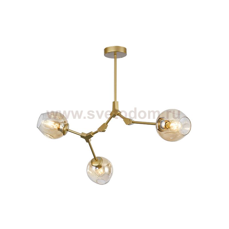 Люстра Адель Branching Bubble Chandelier L3 Brass Amber ImperiumLoft 239876-22