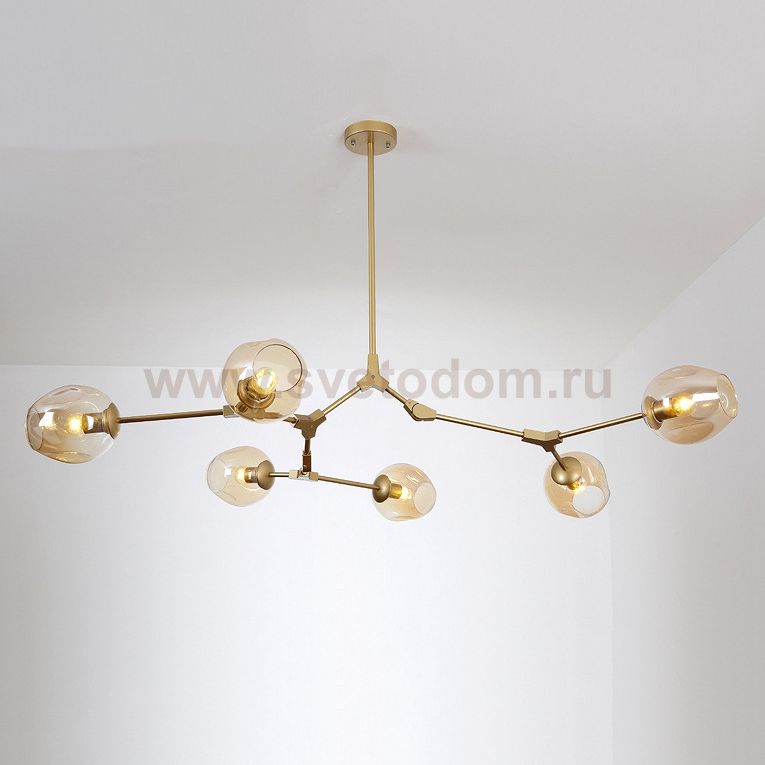 Люстра Адель Branching Bubble Chandelier L6 Brass Amber ImperiumLoft 239878-22