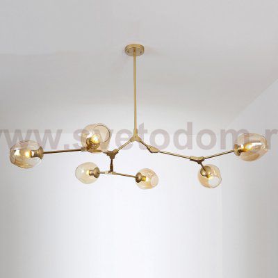 Люстра Адель Branching Bubble Chandelier L6 Brass Amber ImperiumLoft 239878-22
