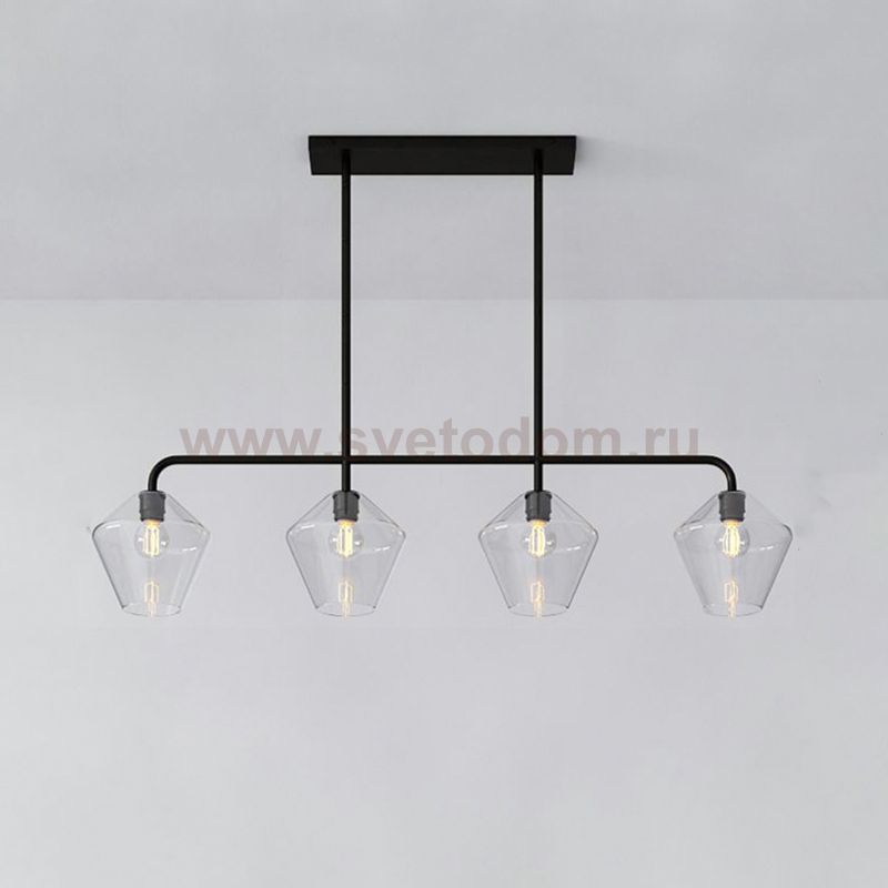 Реечный, рядный светильник CLOVE Black Transparent ImperiumLoft 240008-23
