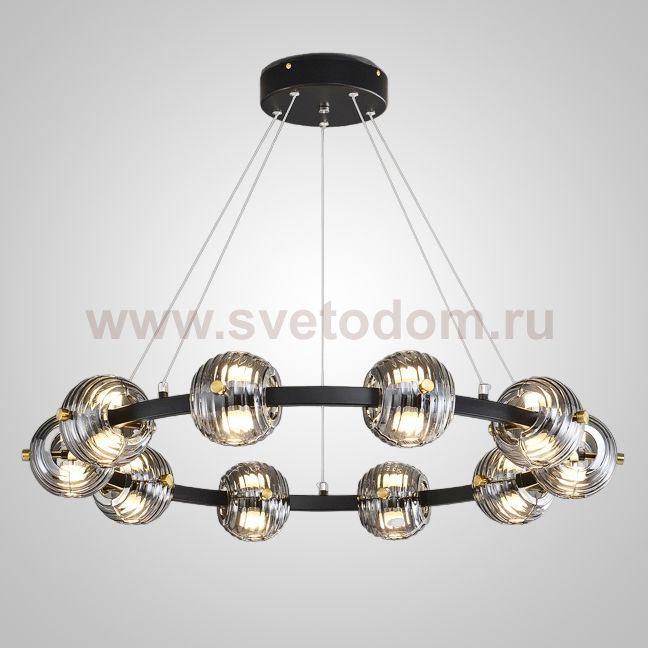 Кольцевая люстра SEMUND D80 Black ImperiumLoft 240073-23