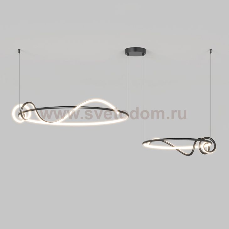 Кольцевая люстра RAFFEL COMBO D60+80 Black ImperiumLoft 240197-23