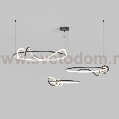 Кольцевая люстра RAFFEL COMBO D50+60+80 Black ImperiumLoft 240198-23