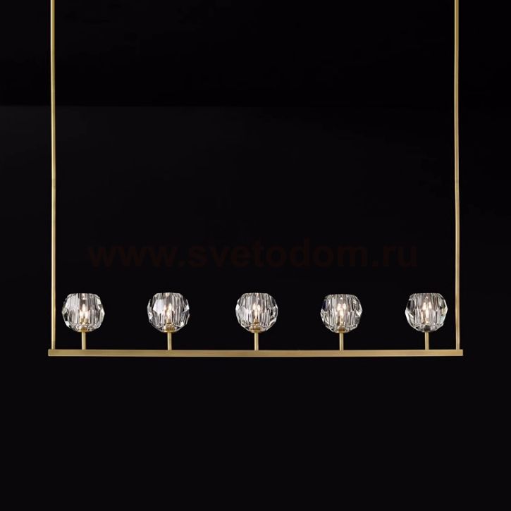 Люстра RH Boule De Cristal Linear Chandelier 5 Bronze ImperiumLoft 240204-22