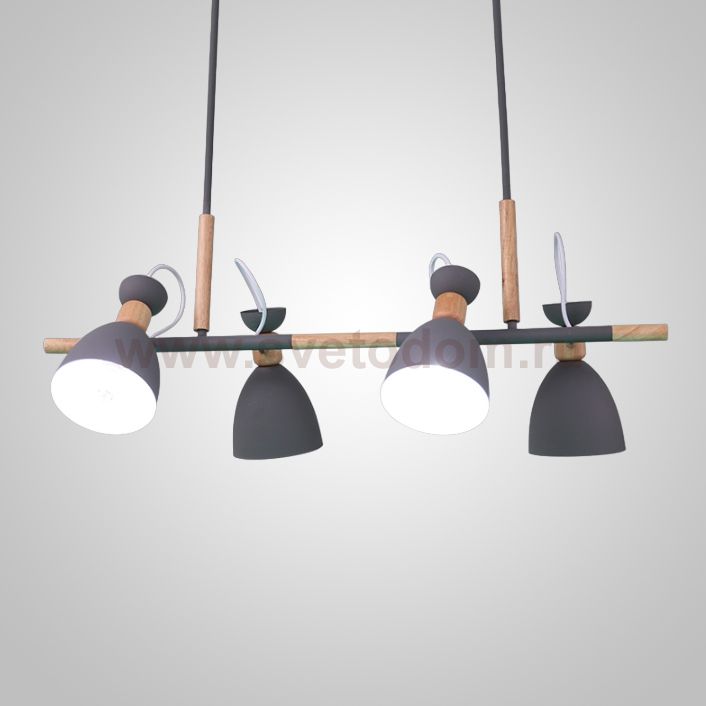 Подвесной реечный светильник TRIF WOOD LONG Grey ImperiumLoft 241204-26