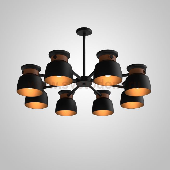 Люстра на штанге LOOP L8 Black ImperiumLoft 241206-26