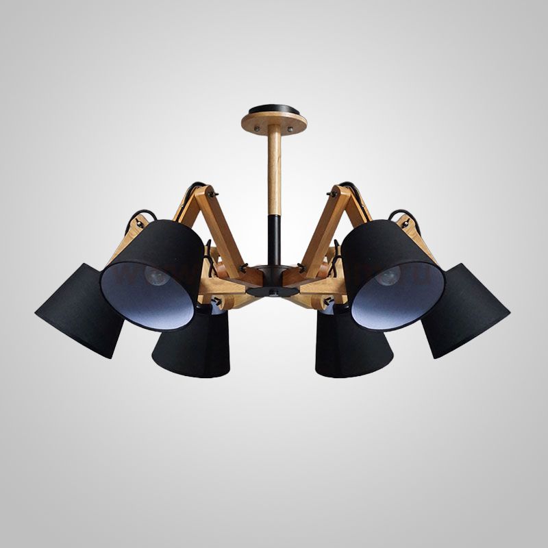 Люстра на штанге MECHANIC L6 Black ImperiumLoft 241221-26