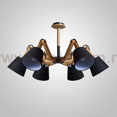 Люстра на штанге MECHANIC L6 Black ImperiumLoft 241221-26