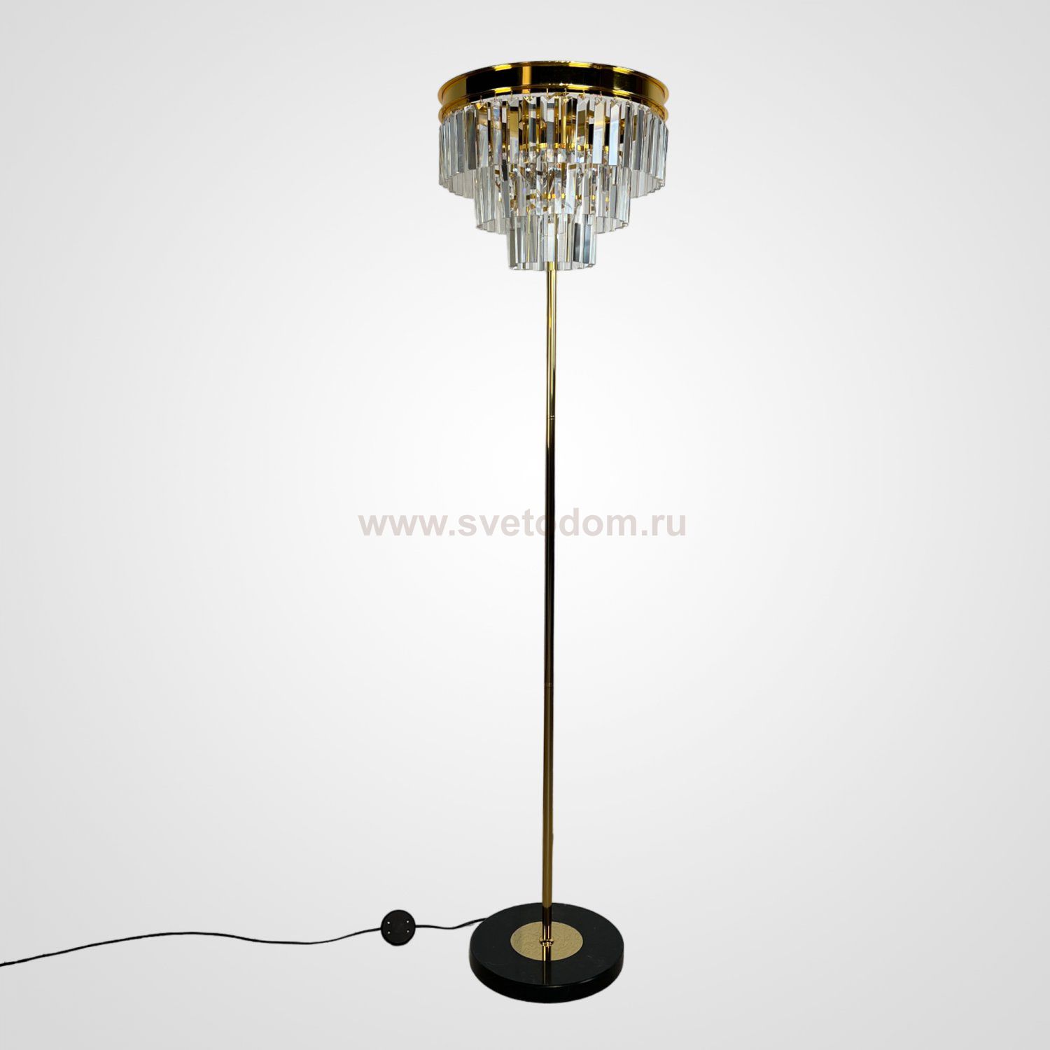 Торшер RH 1920S Odeon Clear Glass Floor Lamp GOLD ImperiumLoft 241415-22