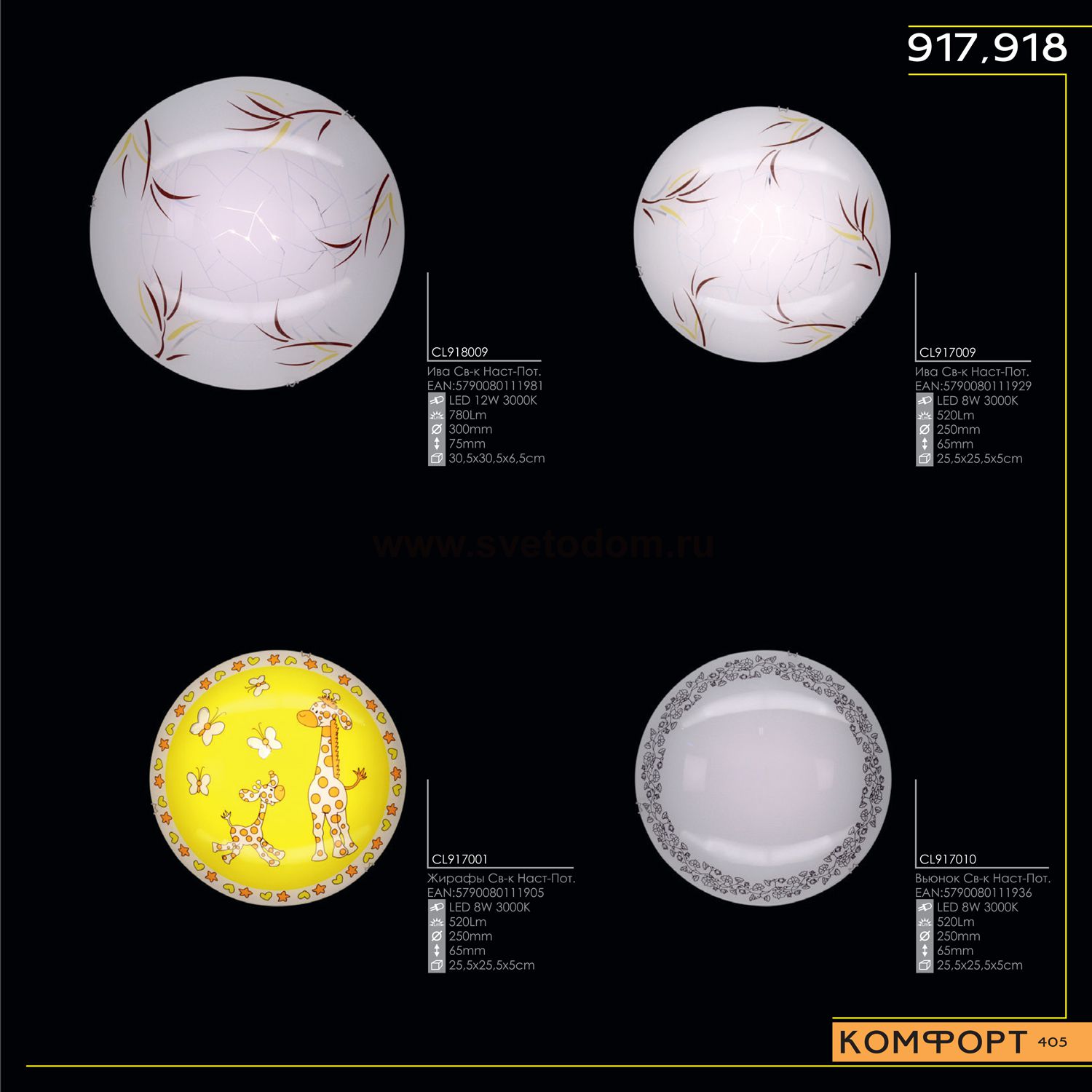 Светильник настенно-потолочный Citilux CL917010 Вьюнок