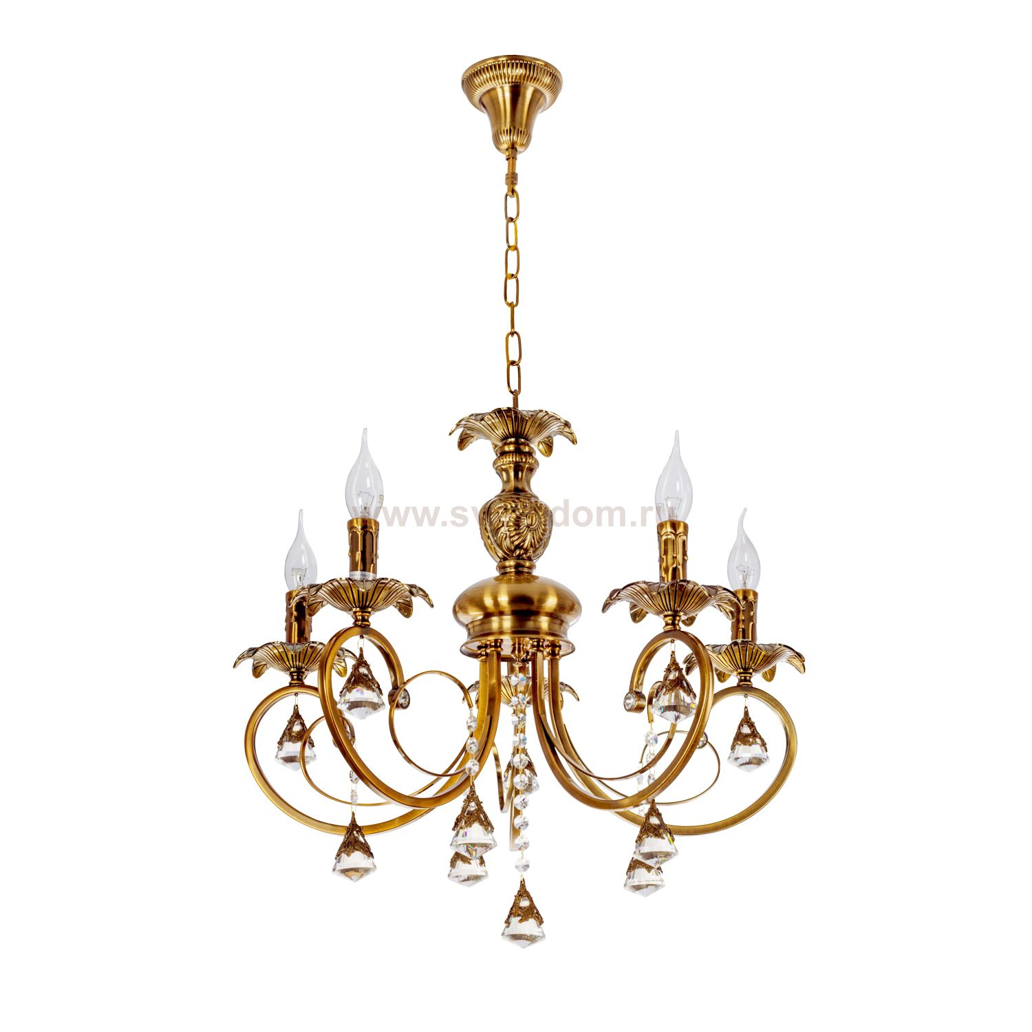 Люстра классическая с хрусталем Экономсвет 24312/5YB WT