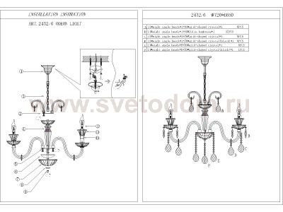 Люстра Odeon light 2432/6 LOPI