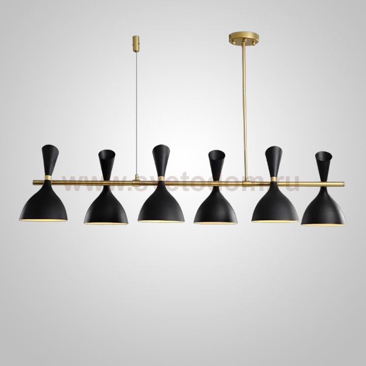 Подвесной реечный светильник TRUMPET LINE L130 Black ImperiumLoft 243360-26