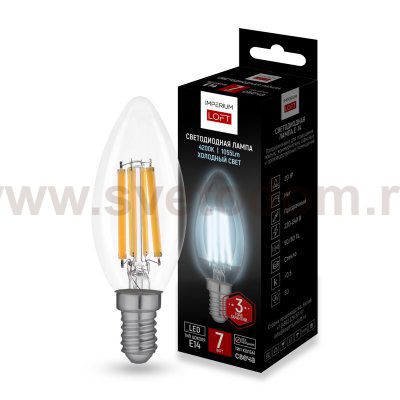 Светодиодная лампа E14 candles мощность 7W 4200K Transparent от ImperiumLoft ImperiumLoft 243957-26